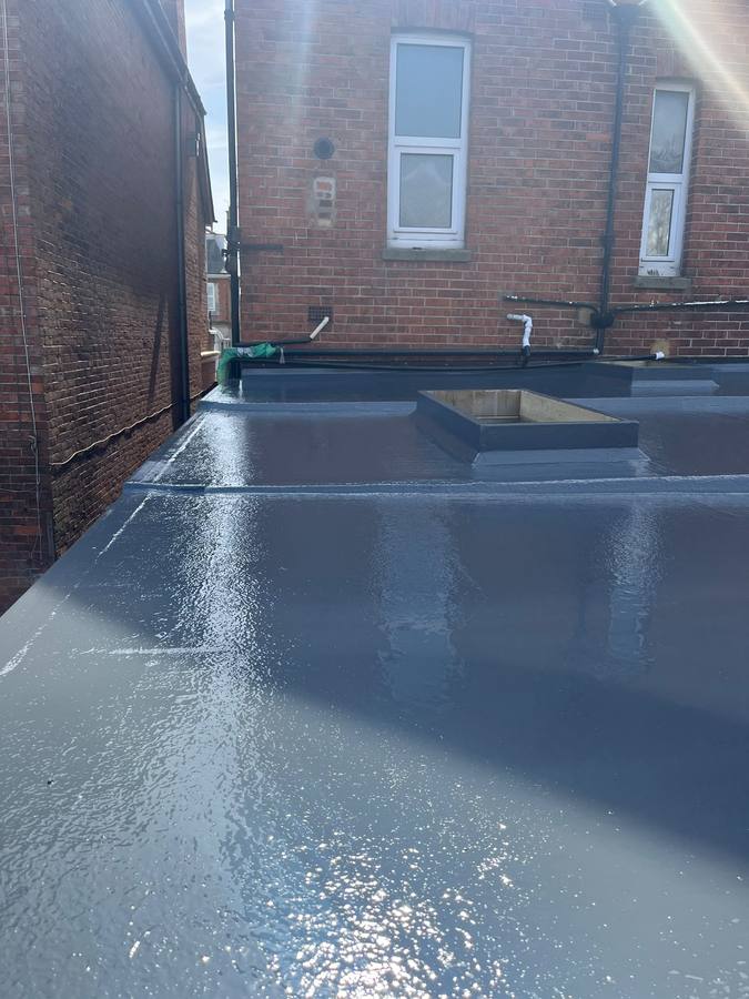 Completed GRP fibreglass flat roof